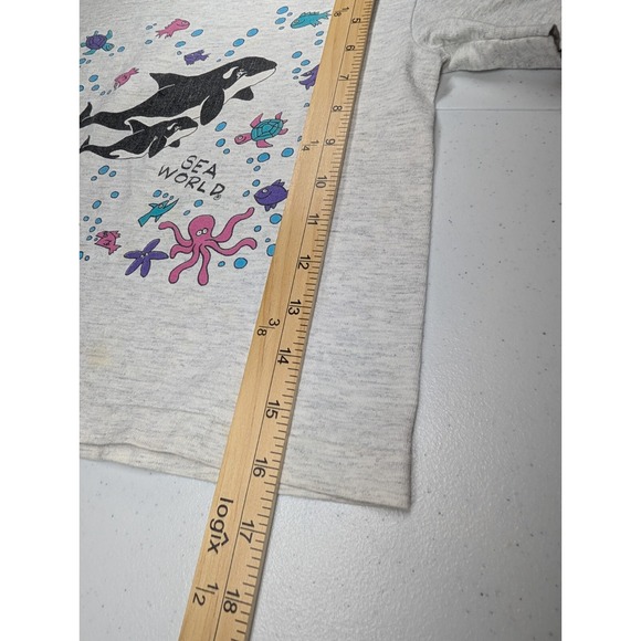 Vintage 90s Seaworld Childrens Kids T Shirt 3T Orca Octopus Ocean Single Stitch - Picture 13 of 13